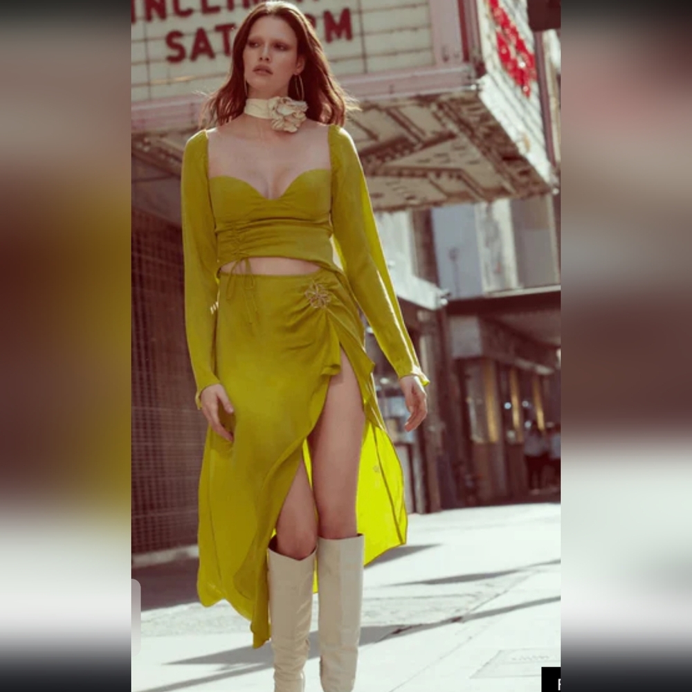 *Pics Updated!* 🍋For Love & Lemons Allie Long Sleeve Cut-Out Midi Dress